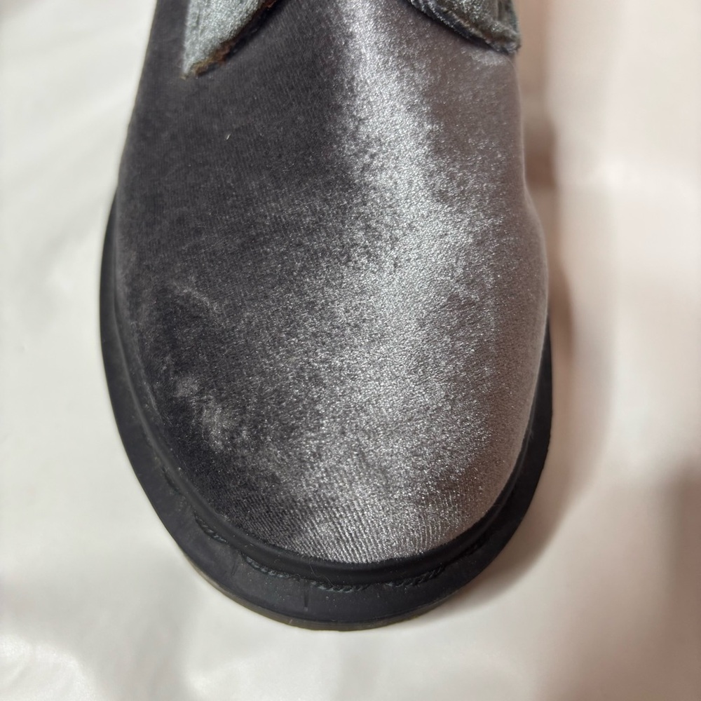 Dr Martens Brocade Velvet Lace Up Combat Boots Grey Silver Paisley Women's 8 - Picture 7 of 10